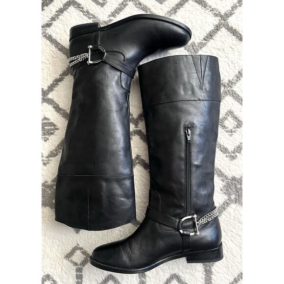 RALPH LAUREN Jacqui Black leather D-Ring Harness Tall Equestrian Boots - Picture 8 of 12
